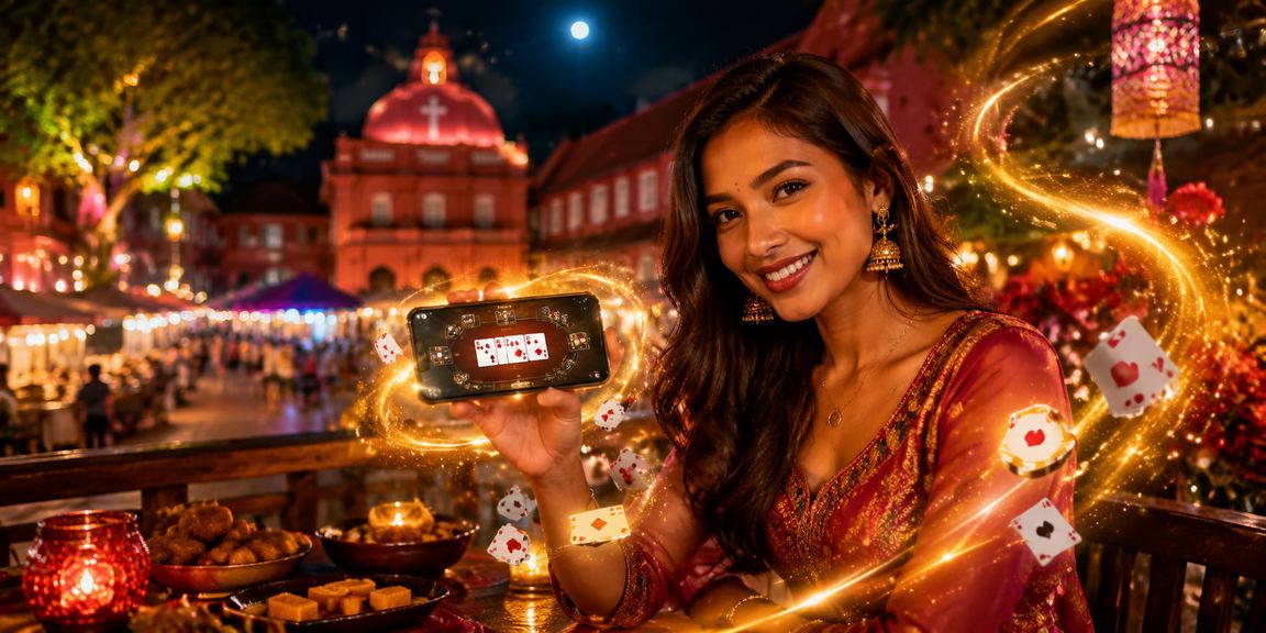Pengguna Malaysia bermain Teen Patti melalui aplikasi mudah alih di Melaka