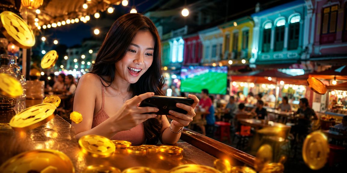 Pemain mengakses kasino live gddr7 melalui telefon pintar di Pulau Pinang